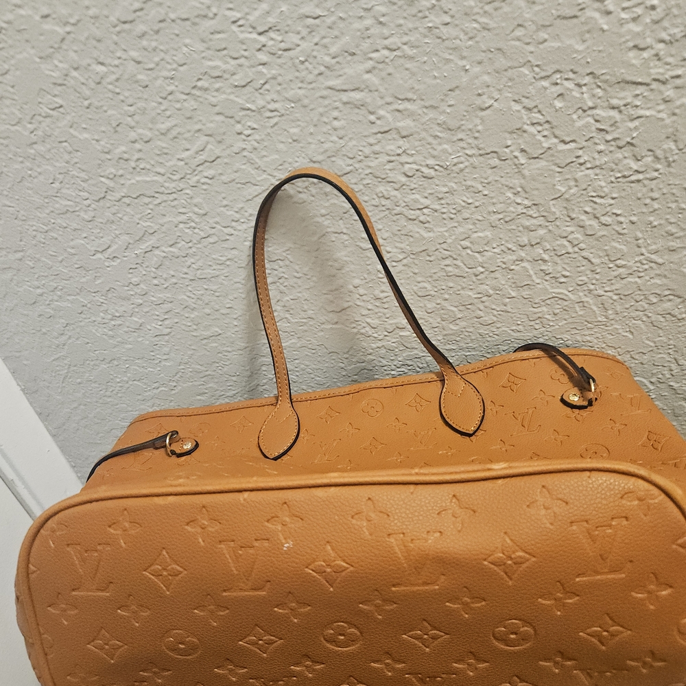 Designer Tan Monogram Tote Bag - Picture 7 of 7